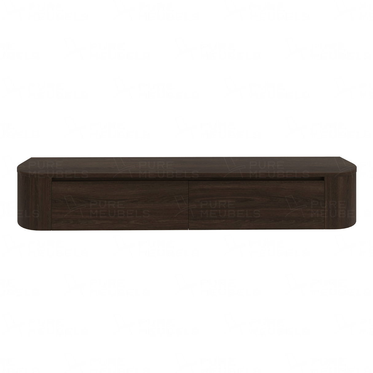 Dulce curved TV-Meubel zwevend walnut 180 cm