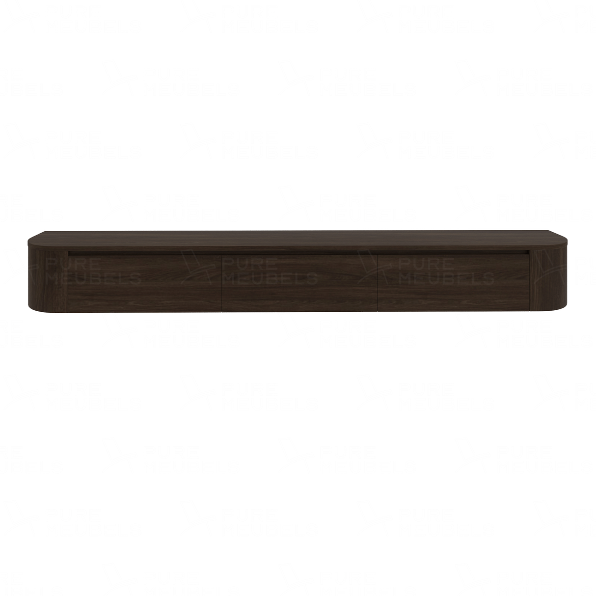 Dulce curved TV-Meubel zwevend walnut 240 cm