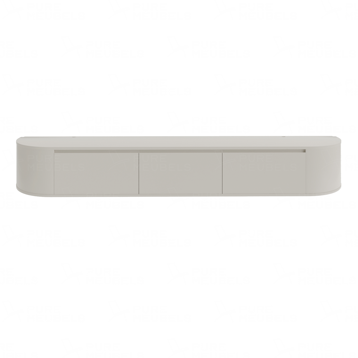 Aura curved TV-Meubel zwevend beige 240 cm