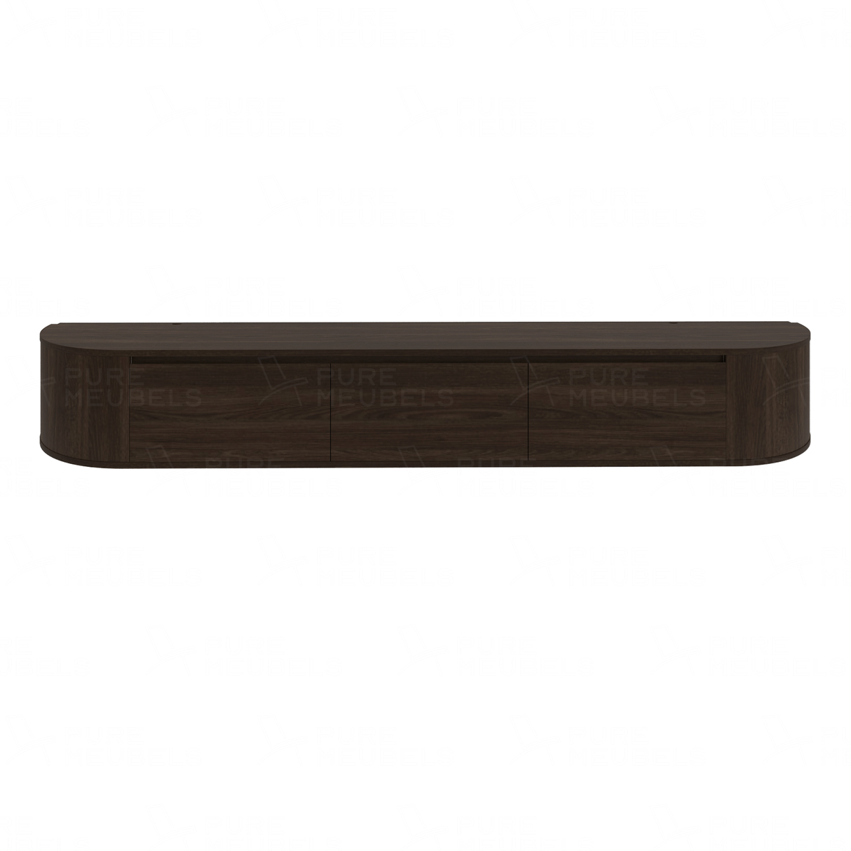 Aura curved TV-Meubel zwevend walnut 240 cm