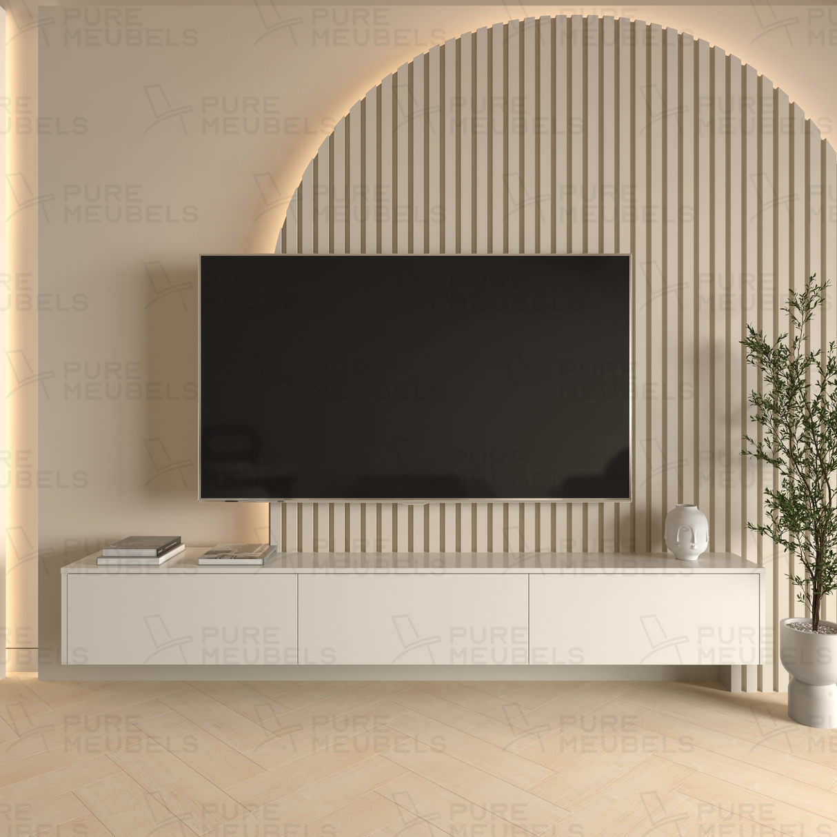 Madera TV-Meubel zwevend beige 240 cm