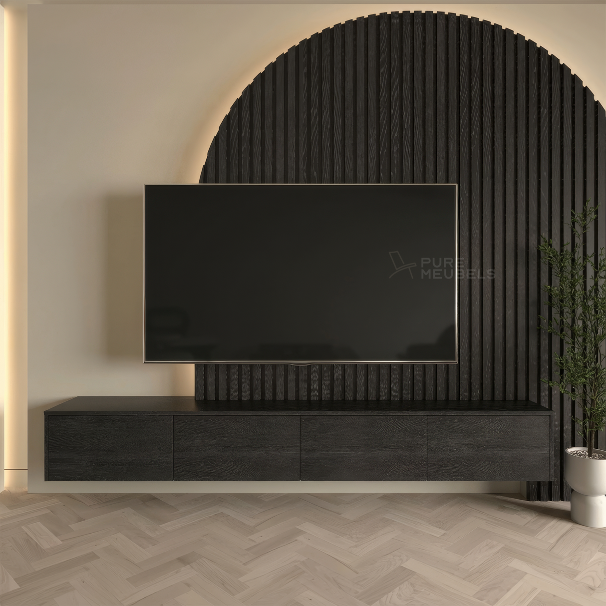 Madera Tv-meubel 280 x 36 x 33 cm - Zwart