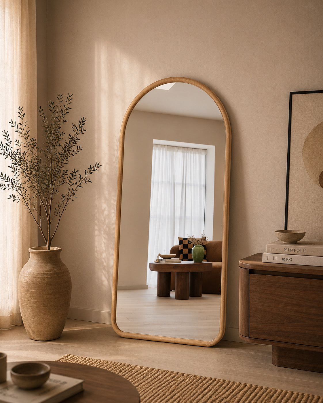 Wandspiegel Luna Naturel 180 × 100 cm