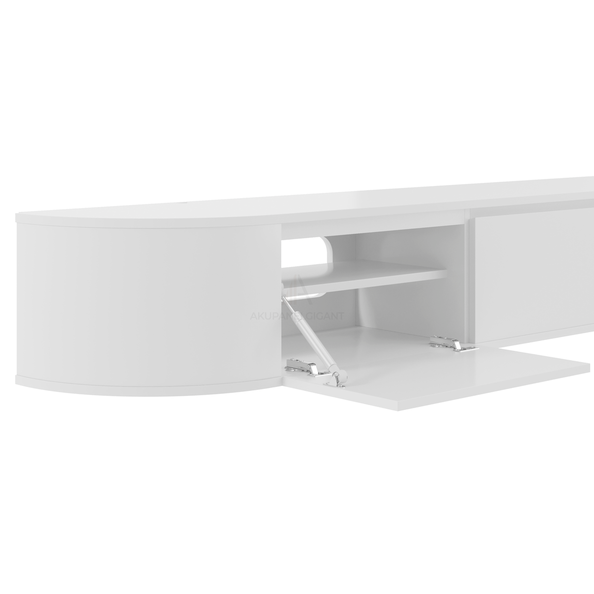 Aura curved TV-Meubel zwevend wit 240 cm