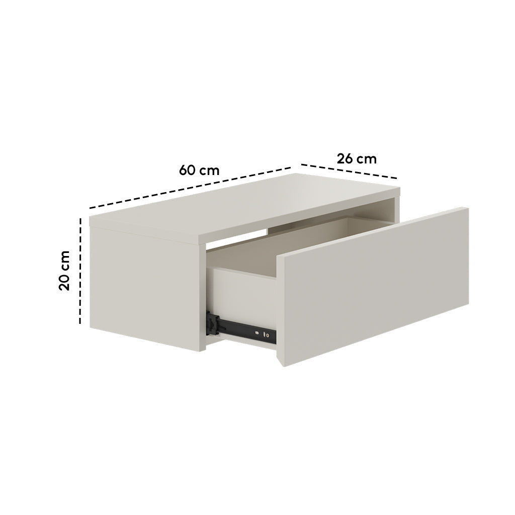 Gangkast zwevend beige 60x26x20 cm