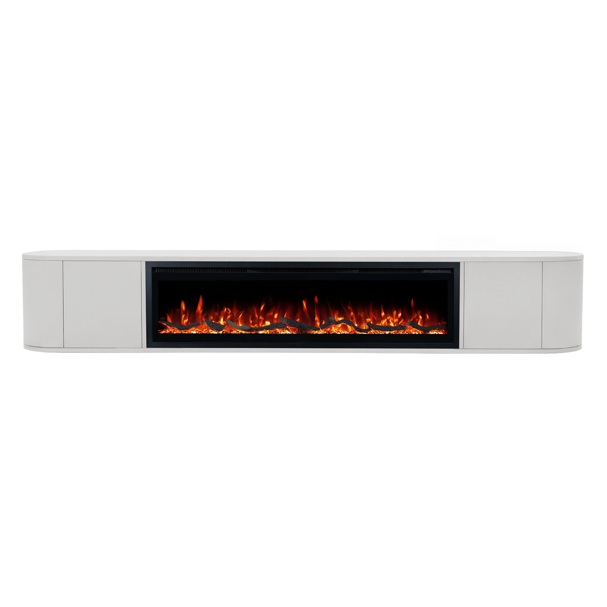 Nova Japandi Haardmeubel 240 x 32 x 39 cm - Wit