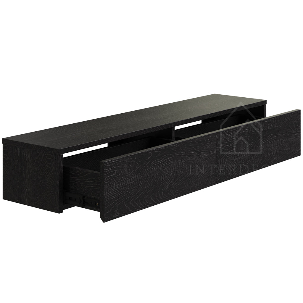 Gangkast zwevend zwart 100x26x20 cm