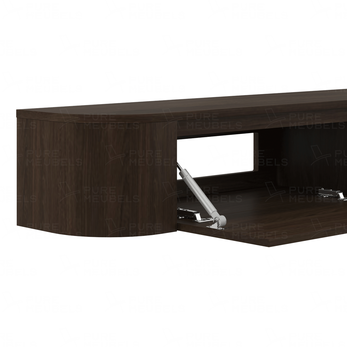 Dulce curved TV-Meubel zwevend walnut 240 cm