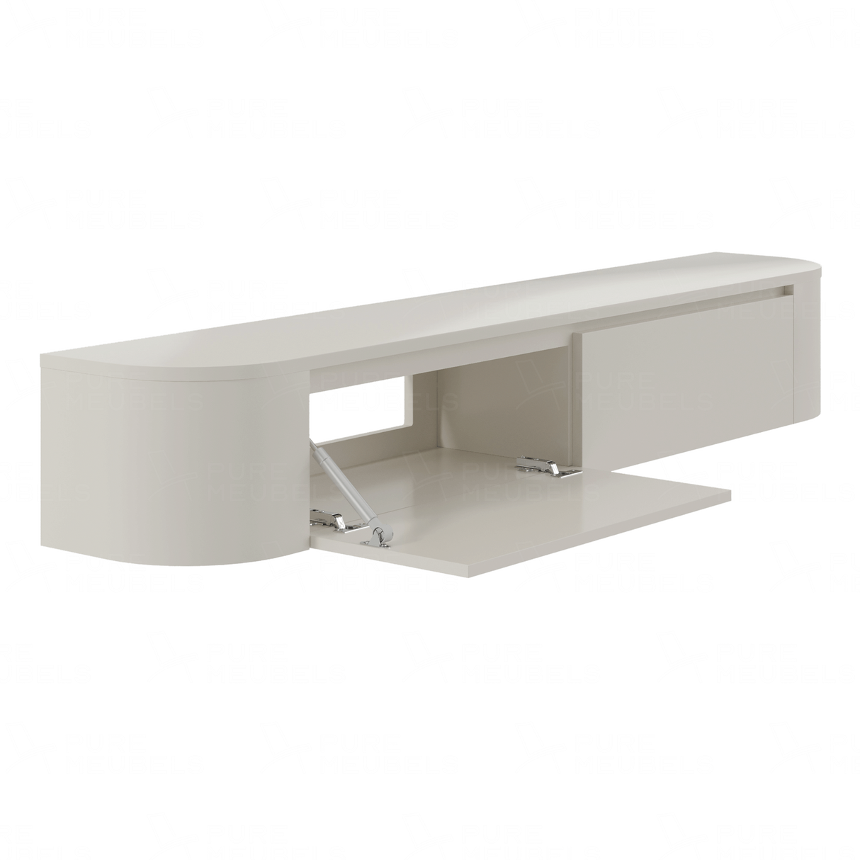 Dulce curved TV-Meubel zwevend beige 180 cm