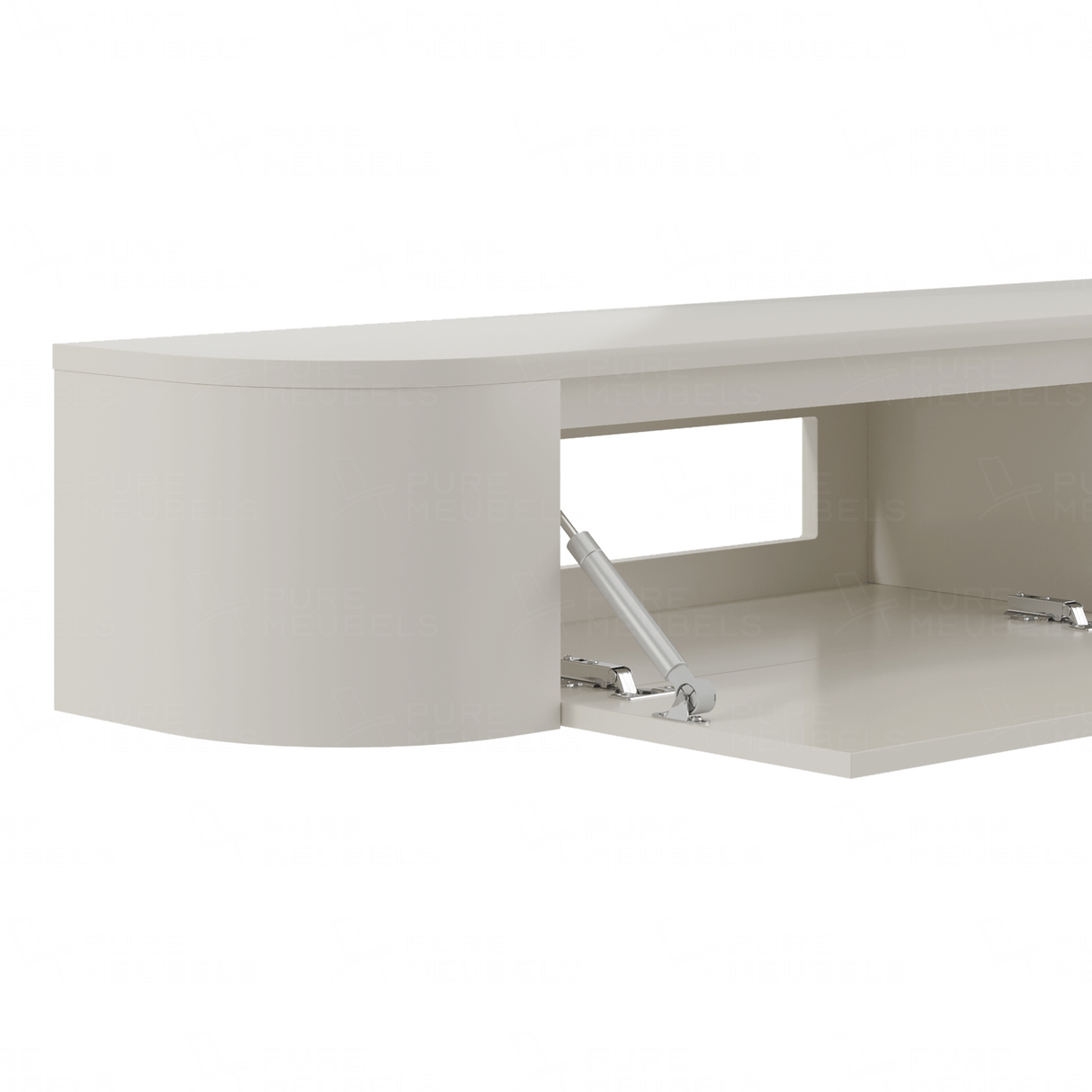 Dulce curved TV-Meubel zwevend beige 180 cm