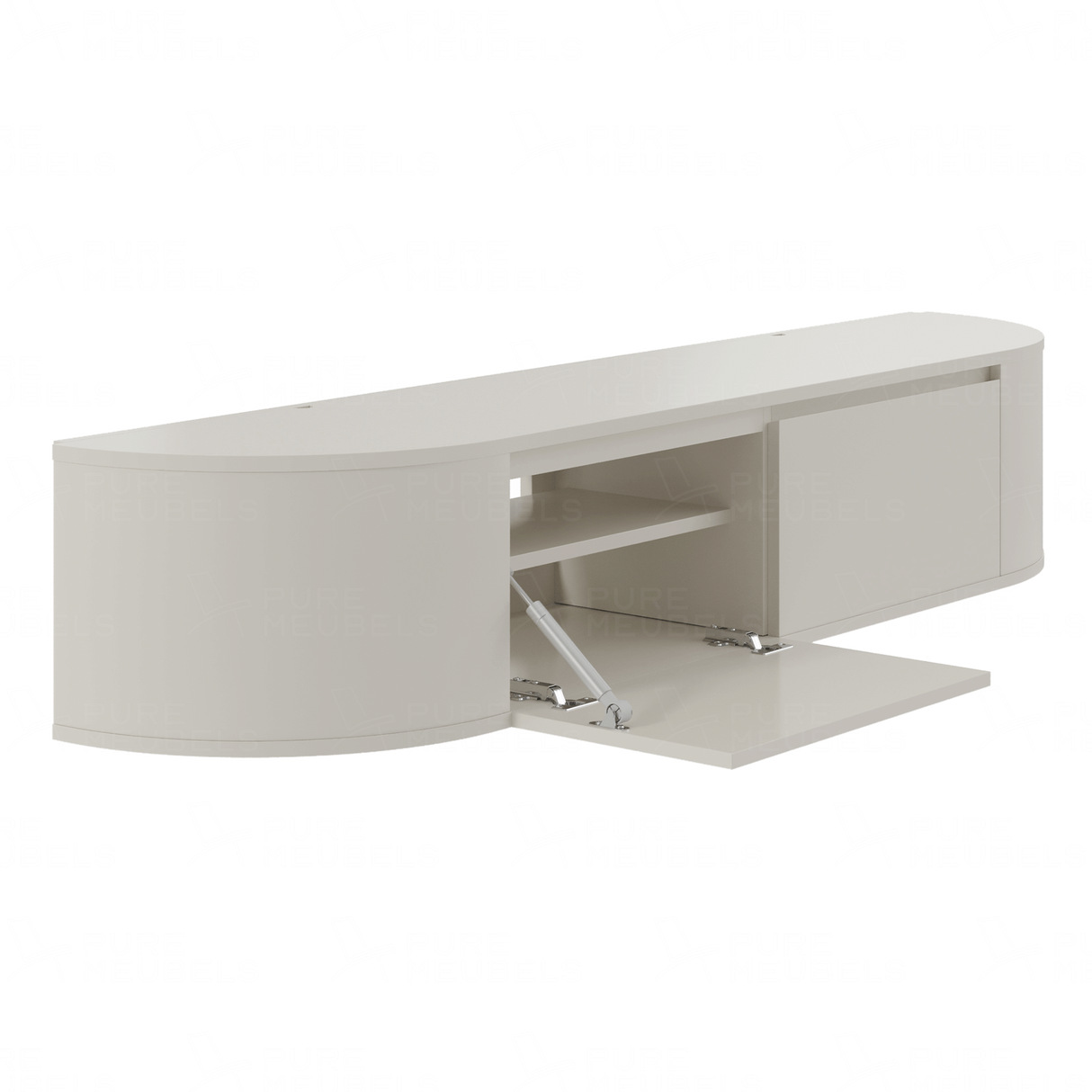 Aura curved TV-Meubel zwevend beige 180 cm