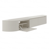 Aura curved TV-Meubel zwevend beige 240 cm