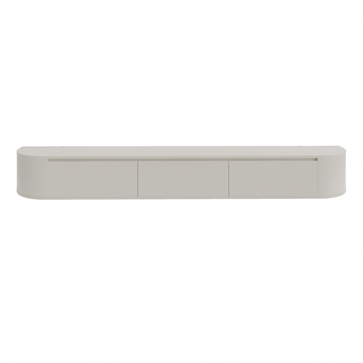 Aura curved TV-Meubel zwevend beige 280 cm