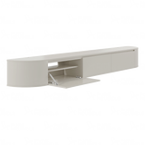 Aura curved TV-Meubel zwevend beige 280 cm