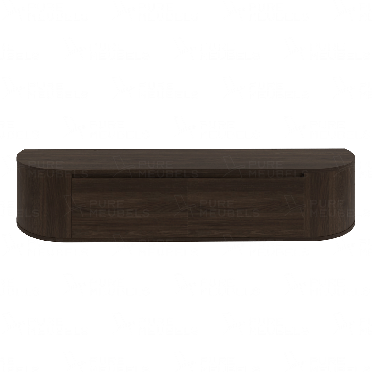 Aura curved TV-Meubel zwevend walnut 180 cm