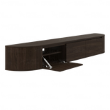 Aura curved TV-Meubel zwevend walnut 240 cm