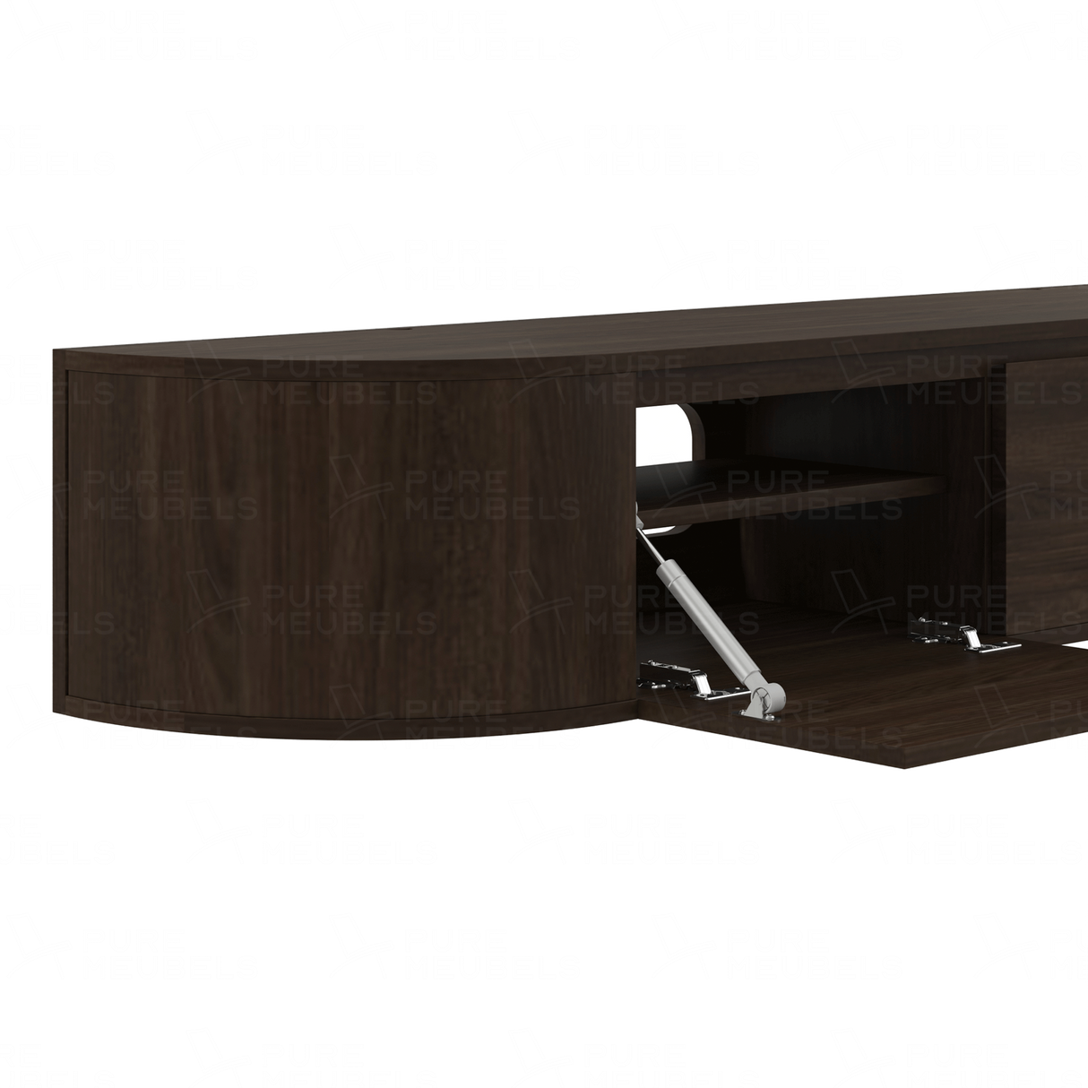 Aura curved TV-Meubel zwevend walnut 180 cm