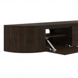 Aura curved TV-Meubel zwevend walnut 180 cm