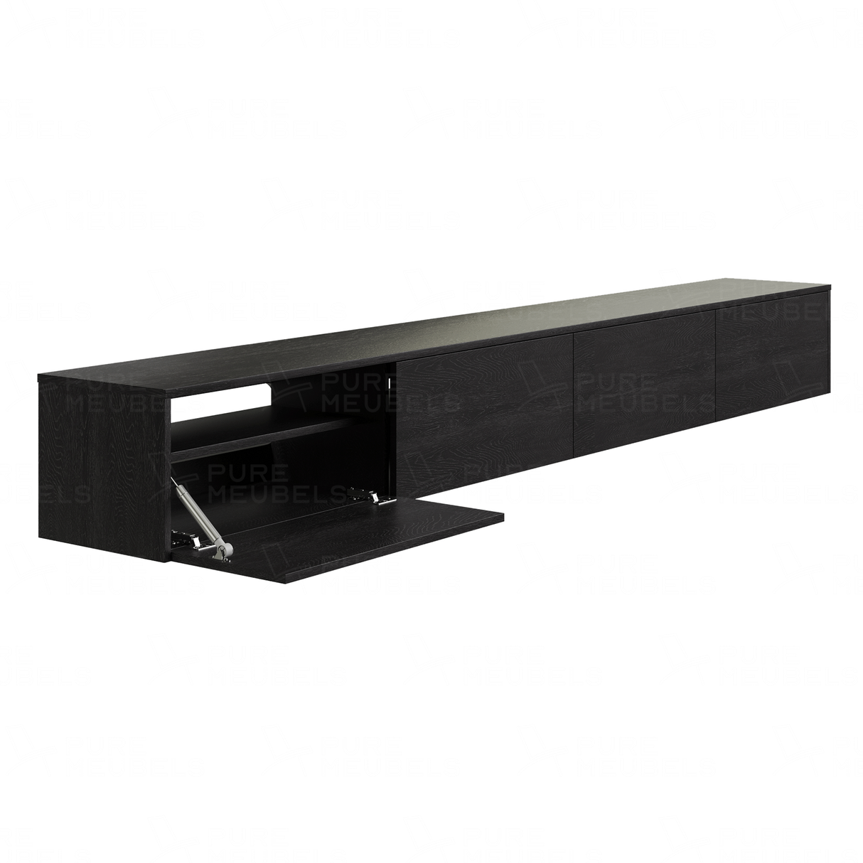 Madera TV-Meubel zwevend zwart 280 cm