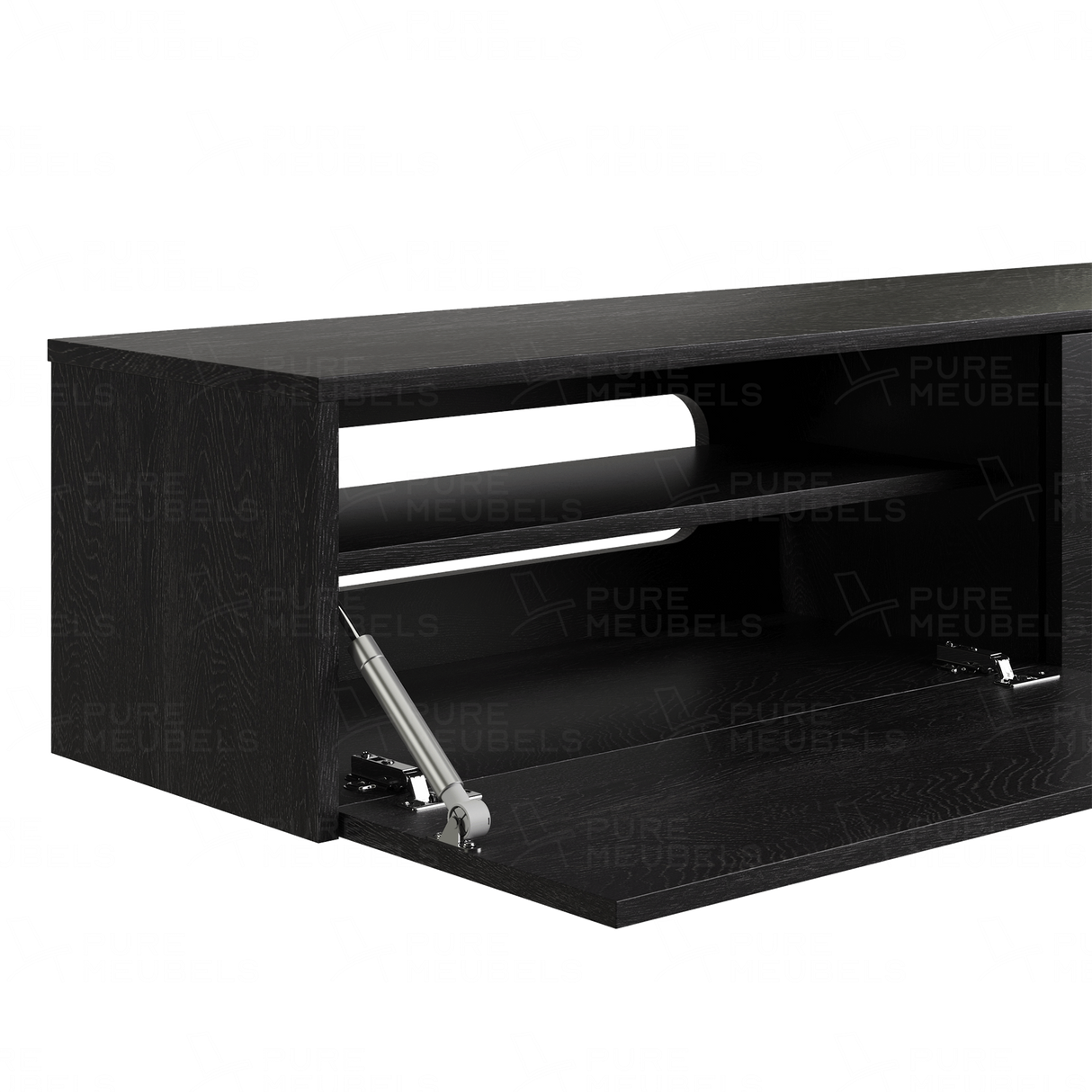 Madera TV-Meubel zwevend zwart 280 cm