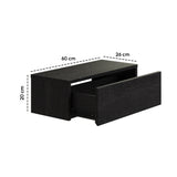 Gangkast zwevend zwart 60x26x20 cm