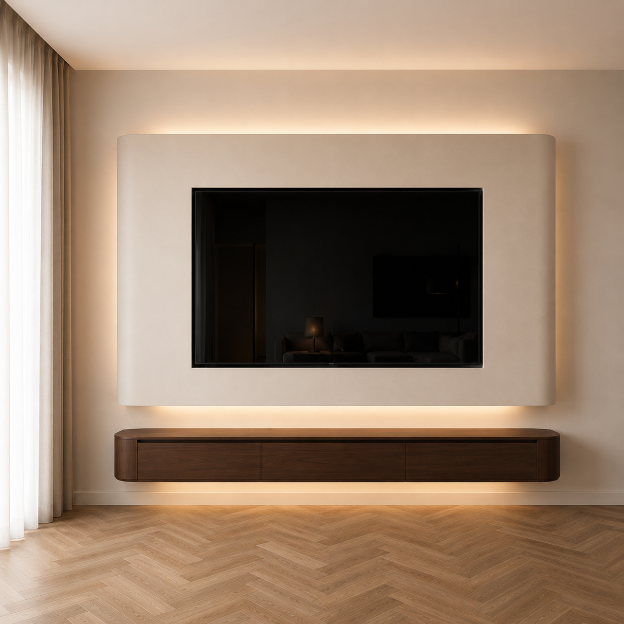 Dulce Japandi Tv-meubel 240 x 32 x 28 cm - Walnoot