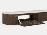 Dulce Japandi Tv-meubel 180 x 32 x 28 cm - Walnoot Travertine