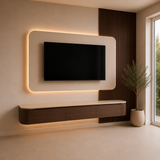 Dulce Japandi Tv-meubel 240 x 32 x 28 cm - Walnoot Travertine