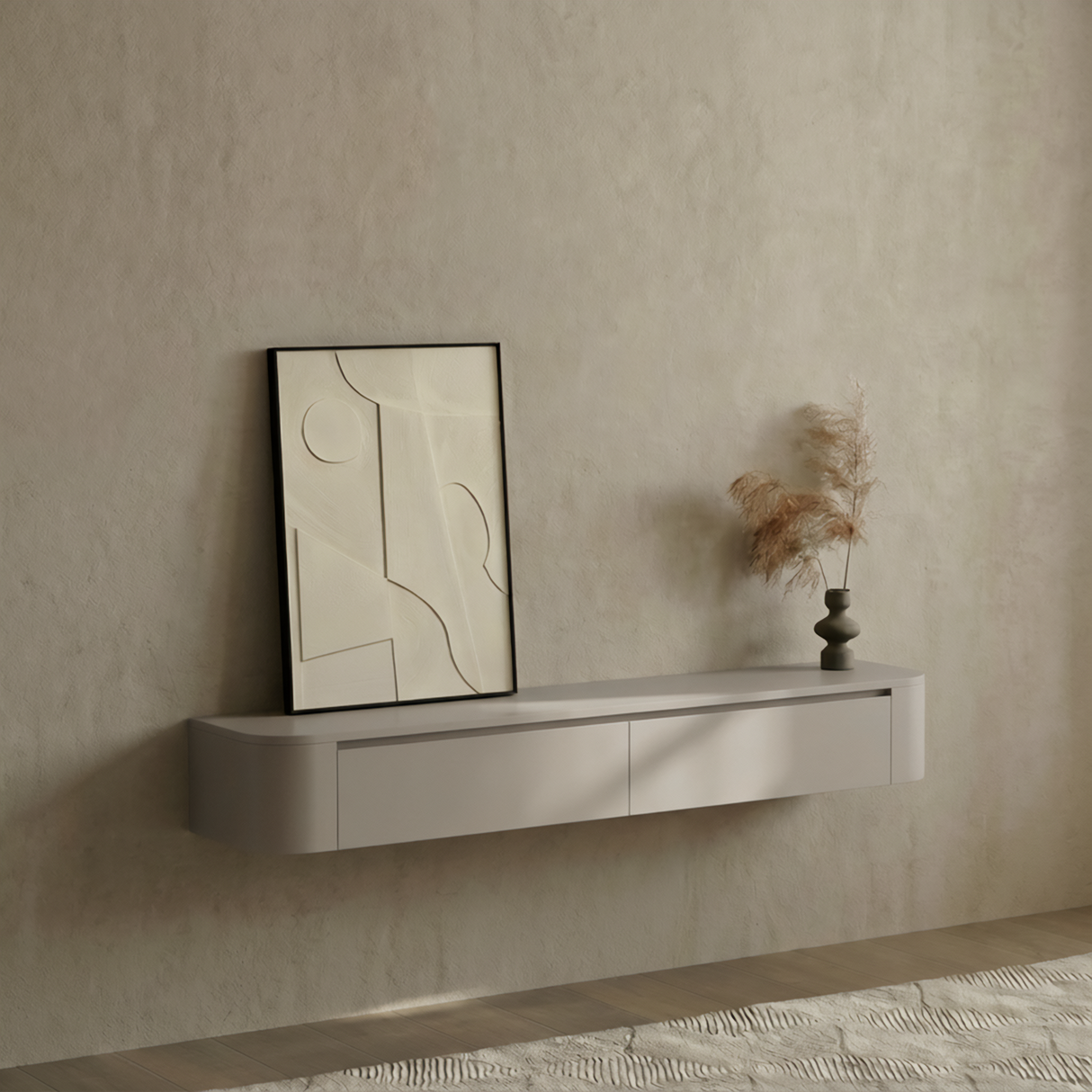 Dulce Japandi Tv-meubel 180 x 32 x 28 cm - Beige