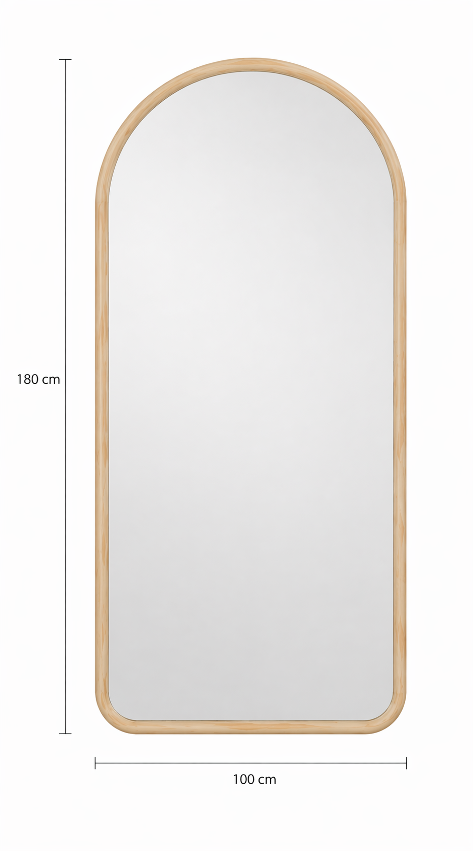 Wandspiegel Luna Naturel 180 × 100 cm