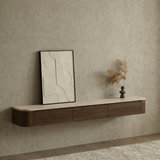 Dulce Japandi Tv-meubel 180 x 32 x 28 cm - Walnoot Travertine
